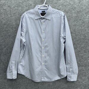 Jos. A. Bank Men's Button-Up Designer Dress Shirt 100% Egyptian Cotton Blue, L